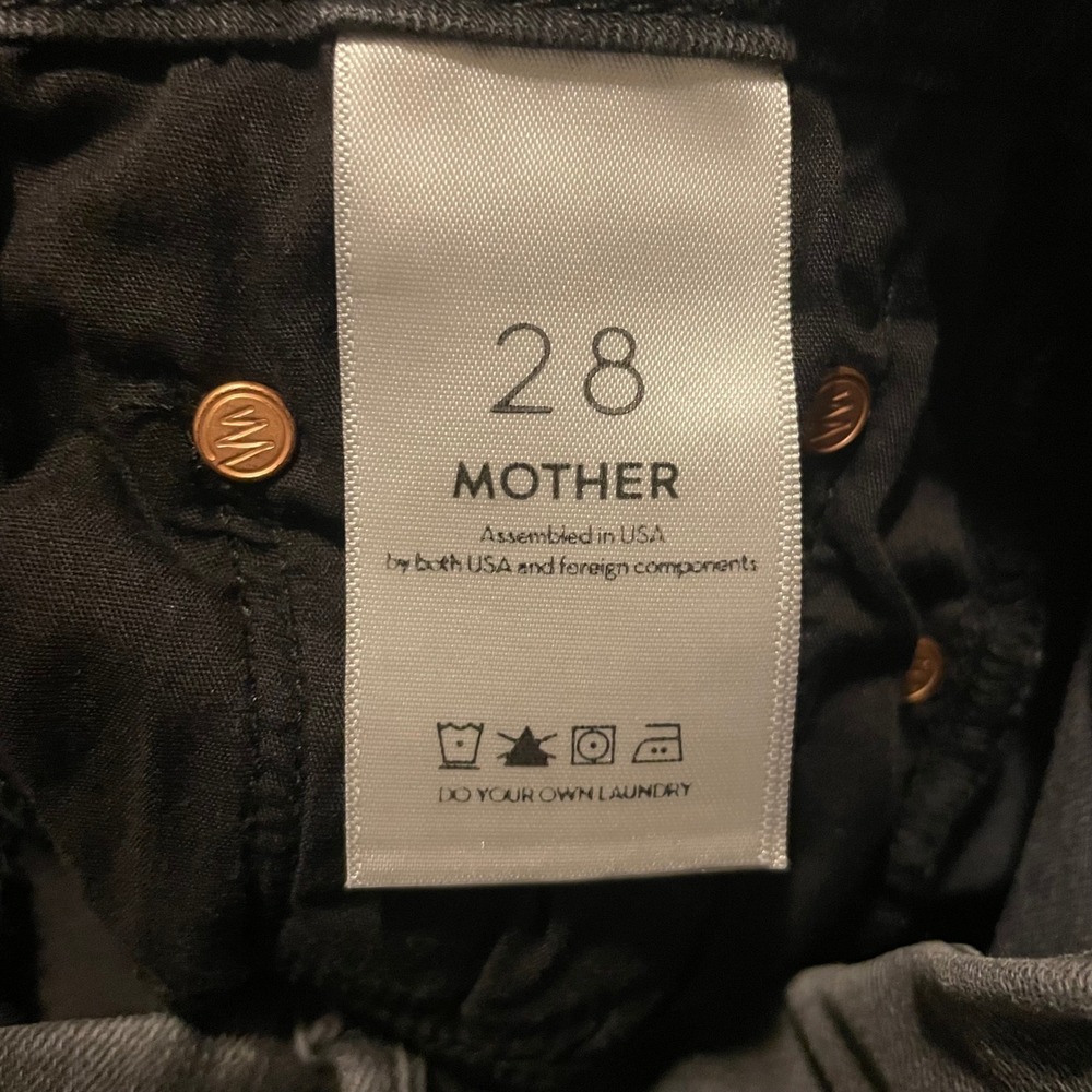 Mother jeans The Looker Ankle Fray 28 Burning Out Lanterns black skinny casual - Picture 6 of 7
